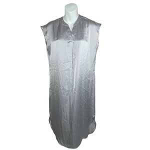 Banana Republic Factory Slip Sheath Dress Petite XS Silver Short Sleeve – No Bel